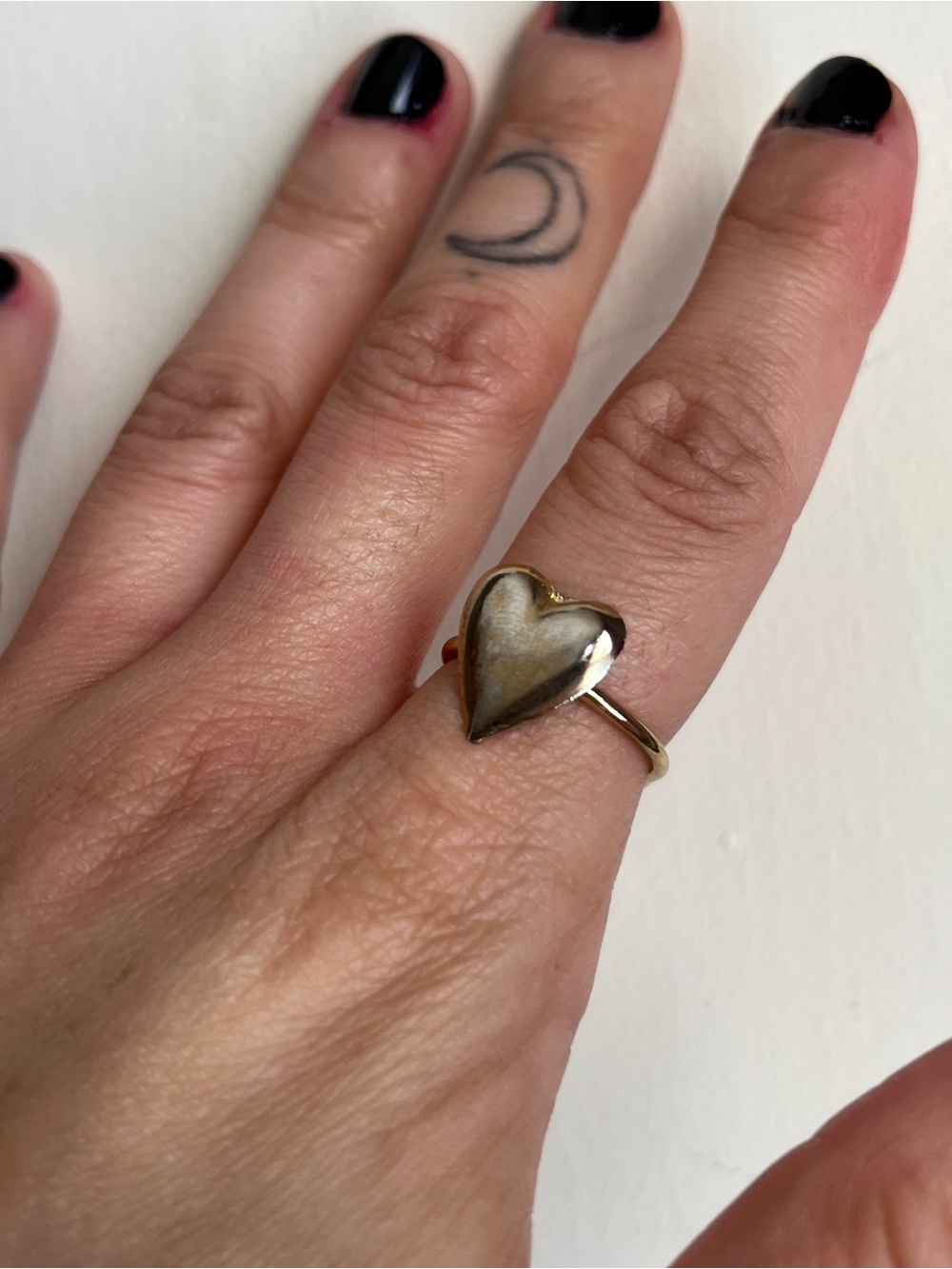 Adjustable Gold Tone Heart Ring - Women's Gold Heart-Shaped Ring